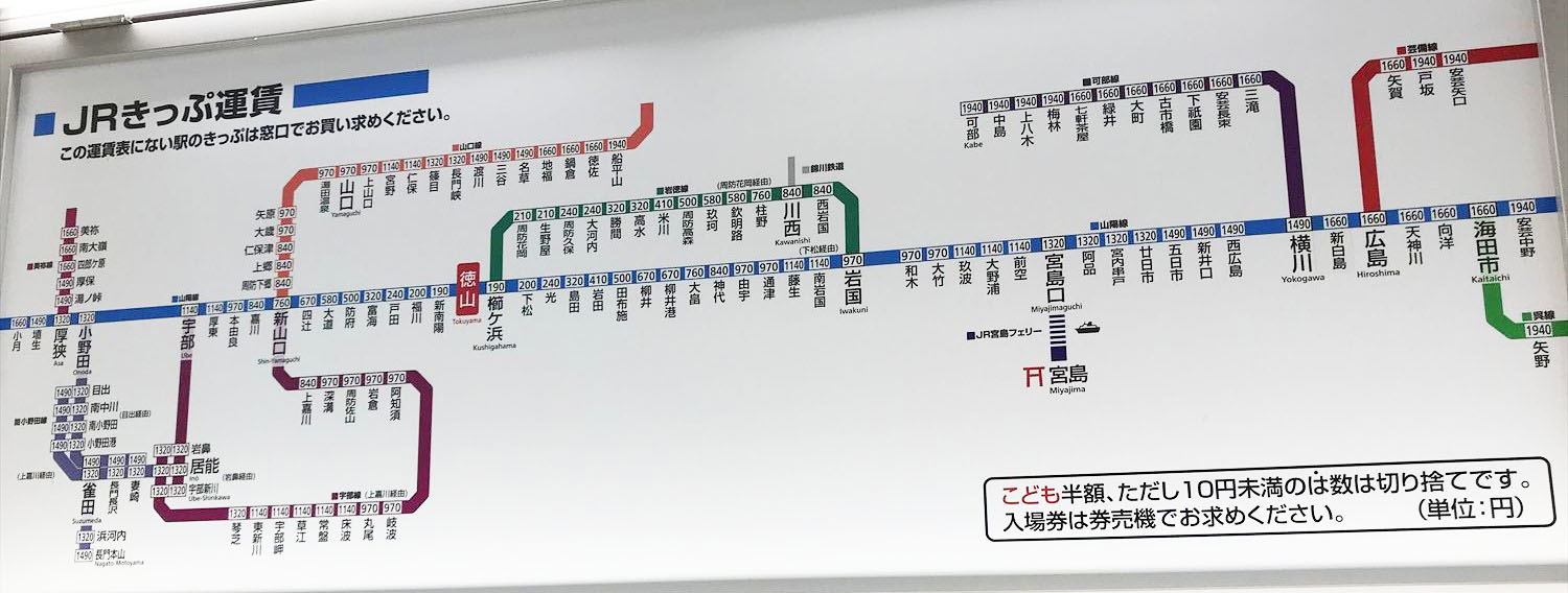 徳山駅在来線路線図