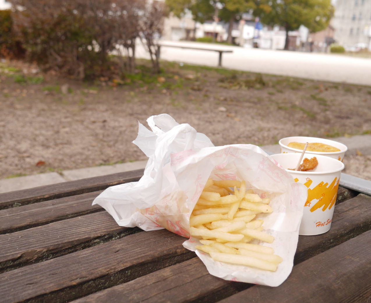 公園でポテト